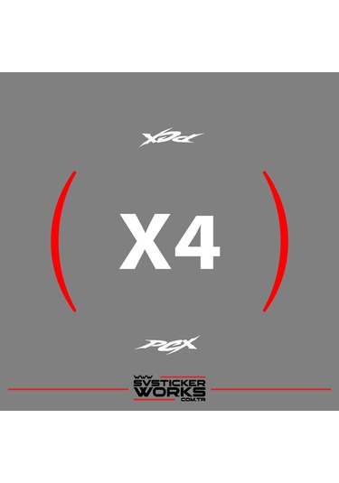 Honda Pcx Motosiklet Jant Şeridi Sticker Set Ay Modeli Kırmızı