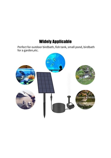 Pazly 4 Nozullu 2.5w Dıy Kuş Banyosu Dalgıç Güneş Enerjili Çeşme Pompası