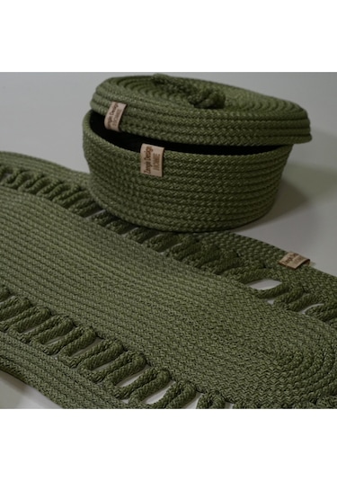 Zengin Design Home Zdh-9004 Oval Runner Haki