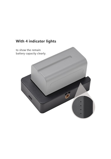 Geeksen Np-f Pil Şarj Adaptörü - Type-c Girişli, Usb 5v Ve 7.4v Çıkışlı, Np-f550/f750/f970 Uyumlu