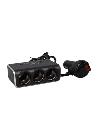 Olesson 1639 12-24v 3lü Çift Usbli 120w 80cm Kablolu Dijital Ekranlı Araç Çakmak Çoklayıcı
