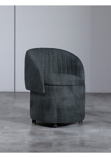 Form Bazalı Tekerlek Ayaklı Hafif Nubuk Kumaş Sırtlı-sırtsız Puf - Renk Seçenekli 2