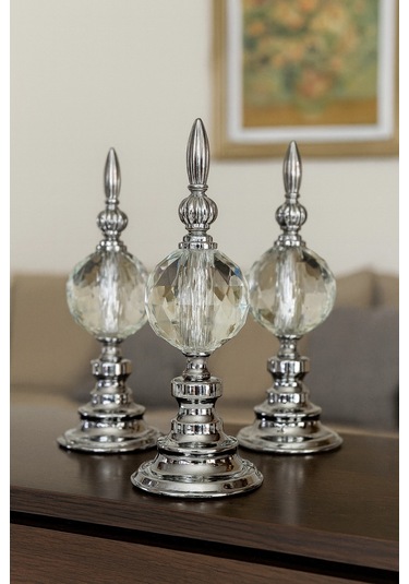 Gümüş Gold Eskitme Antik Prinç Görünümlü Dekoratif Obje 26x9