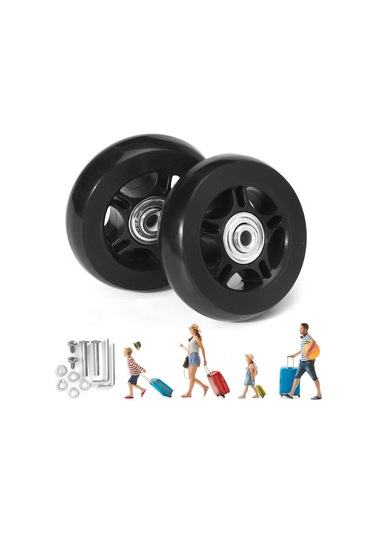 Suntek Bagaj Bavul Tekerlekleri Aşınmaya Dayanıklı Esnek 40x18mm Siyah