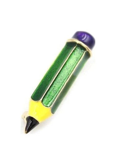 Kurşun Kalem Broş - Yeşil Çok Renkli