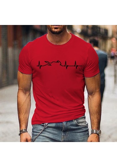 Snapbuy Erkekler İçin Dağ Motosiklet Kalp Atışı Tshirt - Komik Açık Macera T-shirt Kısa Kollu Gömlekturuncu Turuncu