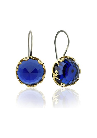 Safir Taşlı Vav Harfi Motifli Otantik Gümüş Kadın Set Rs10026