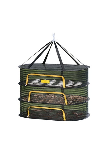 Maiyame Üç Katlı 60x40cm Fincan Kuru, Sebze Kurutma Ağı - İnce Teli, Havalandırmalı, Sinek Proof, Katlanabilir, Çok Amaçlı Kurutma Sepeti Siyah