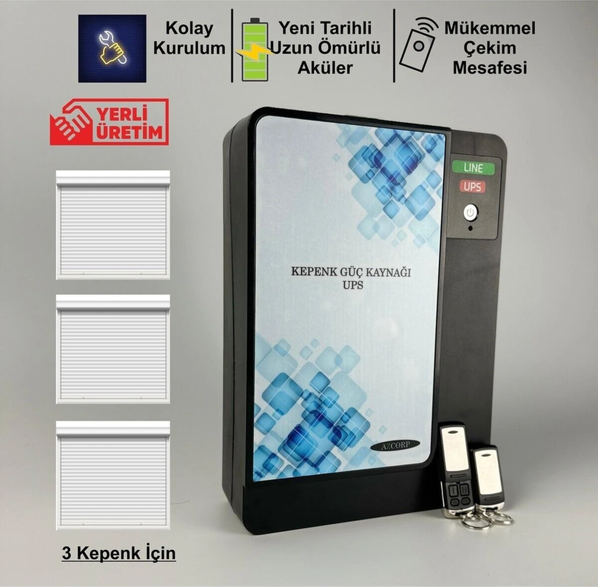 Kepenk Güç Kaynağı Ups 1000watt 3 Çıkışlı Ve 2 Kumandalı-117011