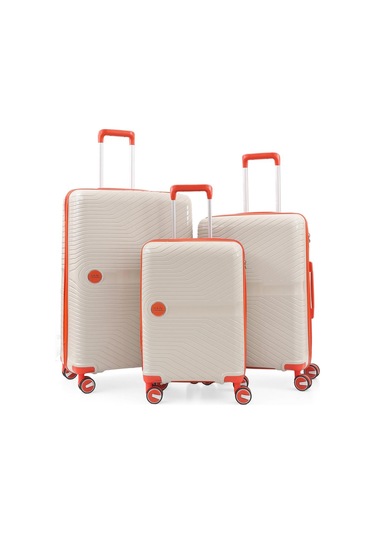 Ççs 5239 Polipropilen 3 Lü Valiz Seti Beyaz-turuncu Beyaz - Turuncu