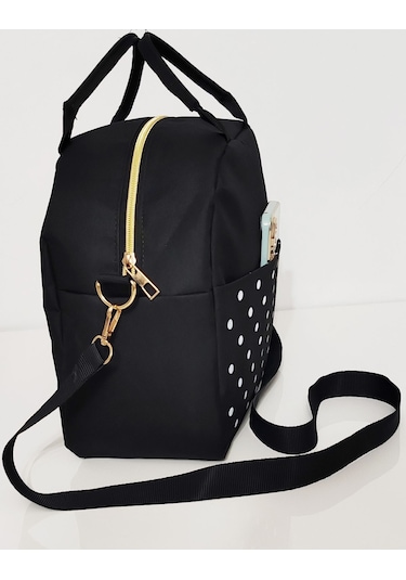 Anne Bebek Askılı Taşıma Çantası Isı Yalıtımlı Termal Yemek, Mama, Beslenme, Gıda Çantası Siyah - Beyaz