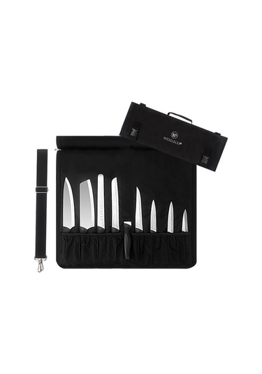 Xindoker Şef Bıçakları Taşıma Çantası - Omuz Askılı, Siyah Oxford Kumaş, 48x18 Cm Siyah