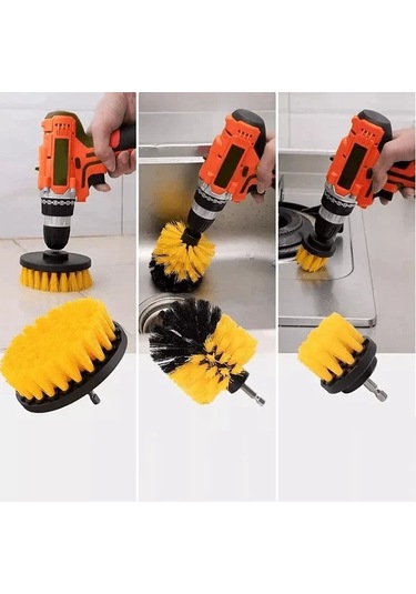 Matkap Ucuna Takılan 3&amp Apos Lü Fırça Temizlik Seti 4741