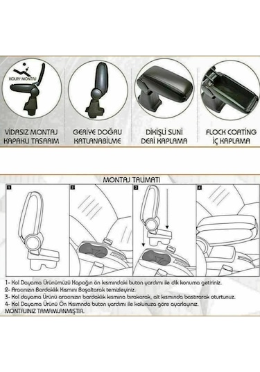 Nissan Micra K13 2010 2011 2012 2013 2014 2015 2016 Uyumlu Araca Özel Kolçak Kol Dayama Orta Konsol