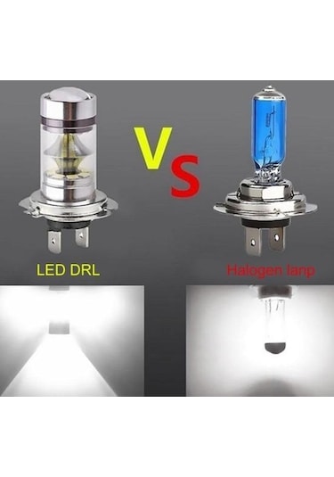 Süper Parlak 20smd H7 100w H4 Araba Led Gündüz Sürüş Sis Farı Lambası H4