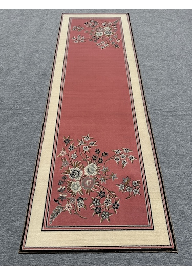 Saray Halı Klasik 737 P 100x300 Pembe Krem 3 Metre Yolluk Pembe