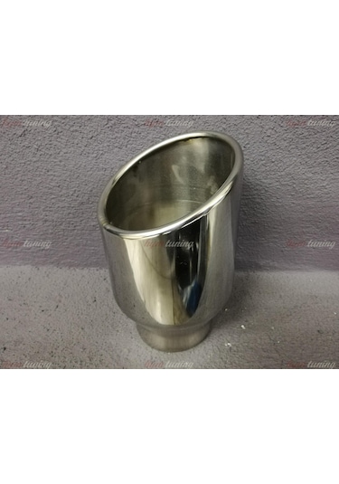 Tek Çıkışlı 100mm Egzoz Ucu Eğik Ağız Silindirik