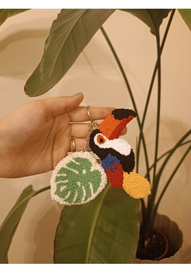 Tukan Kuşu Anahtarlık Charm Çok Renkli