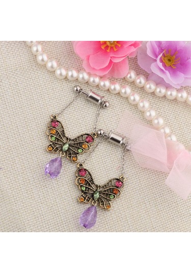 Suntek 2 Parça Paslanmaz Çelik Kelebek Kulak Tıkaçları 6mm Çok Renkli