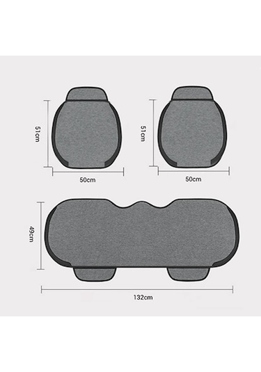 Bod Oto Koltuk Koruyucu Keten Minder Cepli 3 Lü Set Bej