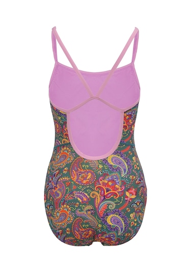 Slazenger Thinstrap Kadın Yüzücü Yeşil / Pembe Mayo