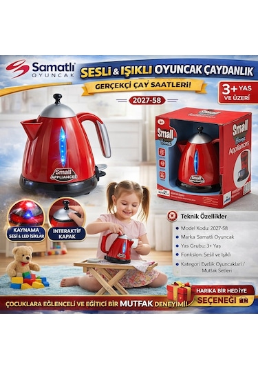 Sesli Ve Işıklı Çaydanlık Evcilik Oyuncak Mutfak Seti