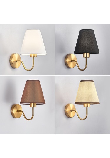 Moveevo Yatak Odası Duvar Lambası, Akustik Ve Işık Kontrollü Led, Klasik Amerikan Stili, Konforlu Ve Pratik Kullanım, Bakır Tonu Ve Beyaz Abajur Beyaz