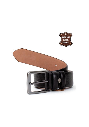 Pierre Cardin Pc404 Erkek 4 Cm Hakiki Deri Kemer Siyah-siyah Siyah