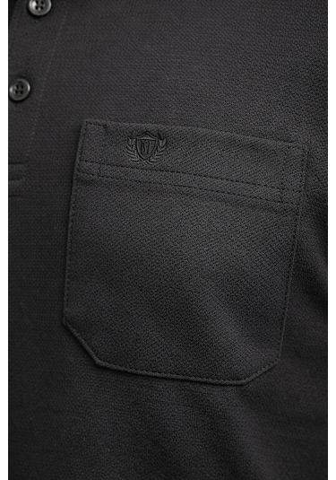 Classics Men Simenti Regular Fit Polo Yaka Uzun Kol Sweatshirt - 7566 Siyah