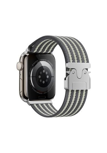 Watch 10 46mm Sbt Krd-133 Naylon Kumaş Hasır Örgülü Kordon - Gri
