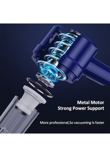 Maiyame 4000pa Güçlü Emişli 3 Ü 1 Arada Mini Elektrikli Süpürge, Led Aydınlatmalı Ve Taşınabilir 2 Nozul + 2 Fırça + Yer Fırçası + Usb Kablo