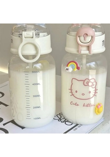 Ruicoo 0.5l Termo Mug, 12 Saat Sıcak/soğuk Tutan, Pembe Karakter Desenli Pembe