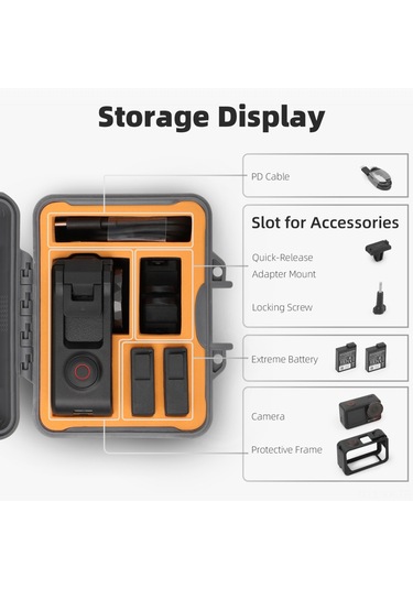 Vkemall Aqx-18 Osmo Actıon 5pro/4/3 Kamera Koruyucu Kutu - Su Geçirmez, Darbeye Dayanıklı, Aksesuar Depolama Kutusu