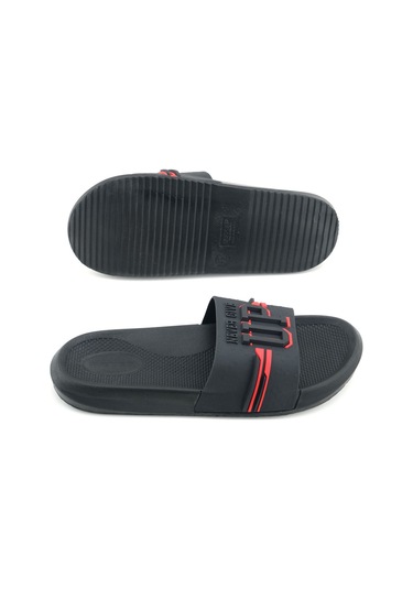 Gezer Erkek Yazlık Pu Islak Zemine Uygun Ev Banyo Bahçe Havuz Terlik Siyah-kırmızı