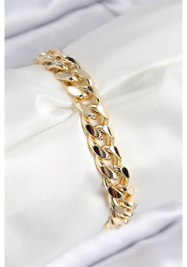 Vıp Pirinç Zirkon Taşlı Klasik Zincir Model Gold Renk Kadın Bileklik - Tj-bb7766 Gümüş