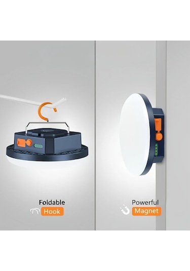 Cordial 7200mah Beyaz Şarj Edilebilir Lityum Pil Led Kamp Lambası Taşınabilir Acil Durum Çadır Lambası 2 Mod Sıcak Soğuk Beyaz 15w