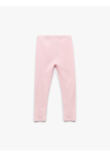 Koton Pamuklu Beli Lastikli Ribanalı Basic Pembe Kız Bebek Tayt 6wmg40016ak Pembe