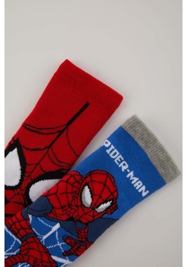 Defacto Erkek Çocuk Marvel Spiderman 2'li Pamuklu Kışlık Çorap A6340A8NSKR1 Çok Renkli