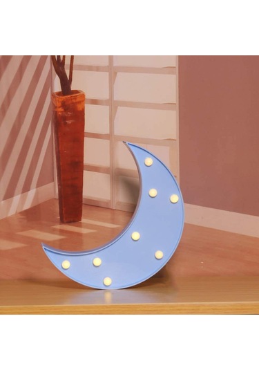 Dekoratif Led Ay Gece Lambası Mavi