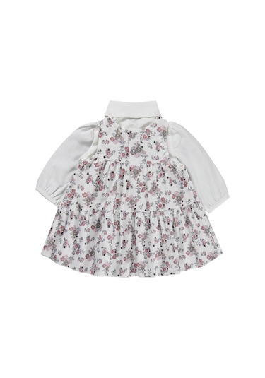 Civil Baby Fiyonklu 6-18 Ay Elbise - Ekru
