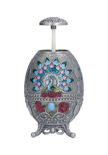 Moveevo Zinc Alloy Kuru Tahta Çıkartıcı Kutusu - Peacock Desenli, Şarj Açıcı Ve Mutfak Dekorasyonu - Gümüş Renk Diğer