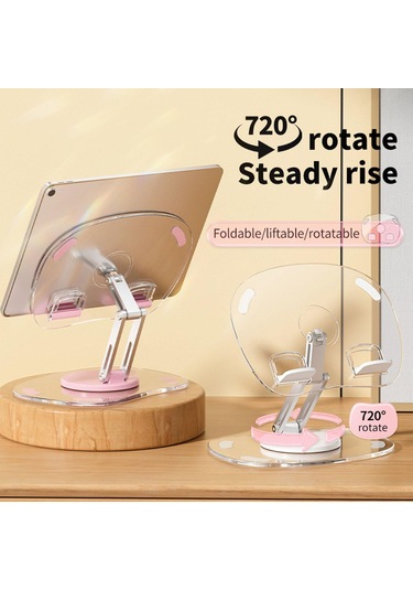 Suntek Masa Tablet Tutucu Döndürülebilir Telefon Standı Pembe
