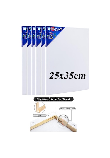 Brons Gerdirme Apartlı Arkadan Zımbalı Tuval 6 Adet 25 x 35 CM