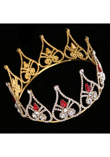 Suntek Gelin Düğün Barok Kraliçe Kristal Su Damlası Taç