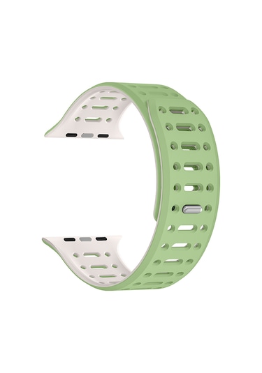 Butam Bilişim Watch 42mm Uyumlu Krd-124 Silikon Kordon Strap Kayış-açık Yeşil-starlight