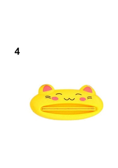 Sarı 1 Adet Moda Banyo Kolay Karikatür Diş Macunu Dispenseri Ev Tüp Haddeleme Tutucu Sıkacağı Sarı