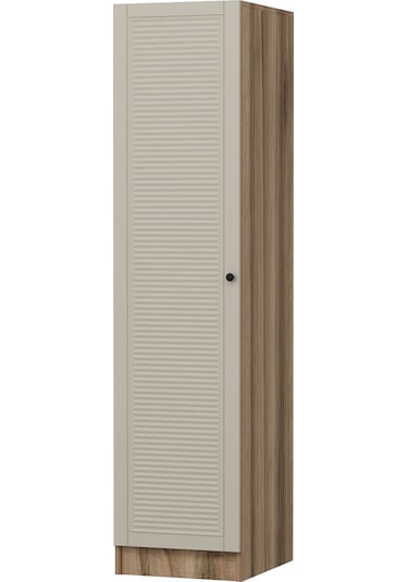 Minar Kale 1 Kapaklı Dolap Mebran Panjur 210cm - Dore/kumtaşı - Raflı Çok Renkli