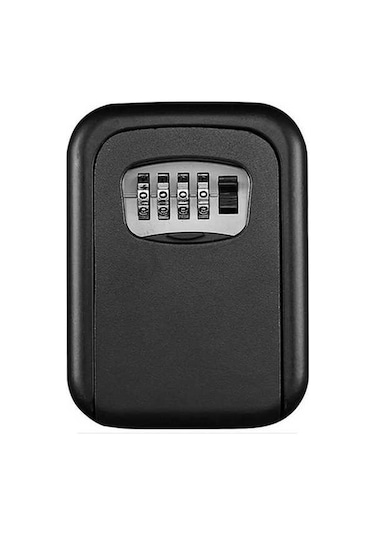 Ulzyvf Duvara Monte 4 Haneli Şifreli Anahtar Kutusu - Dayanıklı Siyah Siyah