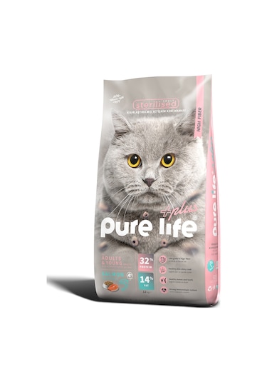 Pure Life Plus Somonlu Kısırlaştırılmış Yetişkin Kedi Maması 12 KG