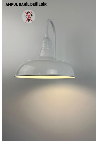 Luxen Beyaz Metal Aplik Mutfak İç Mekan Salon Cafe Ofis Pastane Modern Dekoratif Aplikleri Beyaz